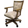Pemberly Row Swivel Wood Dining Caster Chair with Wheels in Poet Desert Brown