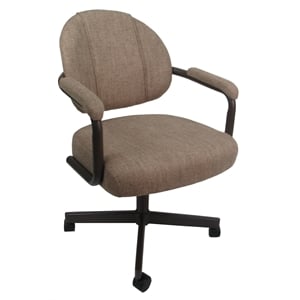 Pemberly Row Swivel Tilt Kitchen Caster Chair with Wheels - Basin Beige - Coffee