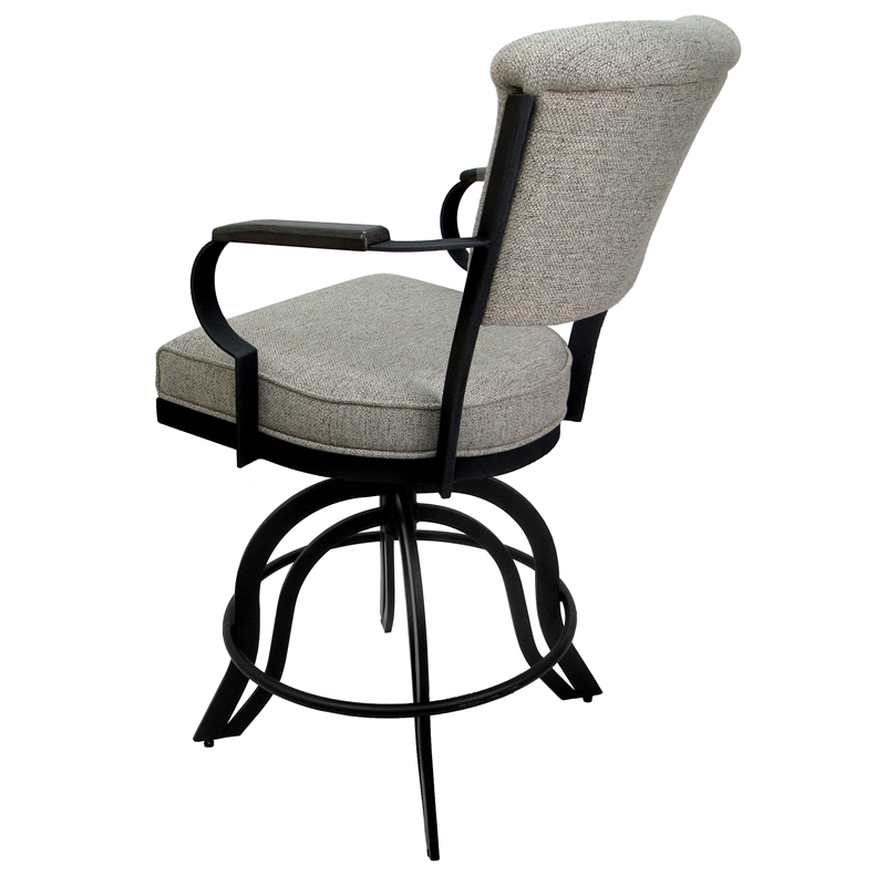 Pemberly Row Counter Metal Bar Stool Wood Arm - A Base - Portwood Ash - Black