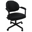 Pemberly Row Set of 4 - Swivel Metal Dining Caster Chairs in Black