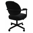 Pemberly Row Set of 4 - Swivel Metal Dining Caster Chairs in Black