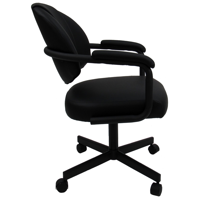 Pemberly Row Set of 4 - Swivel Metal Dining Caster Chairs in Black