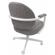Pemberly Row Set of 4 - Swivel Metal Dining Caster Chairs in Gray and White