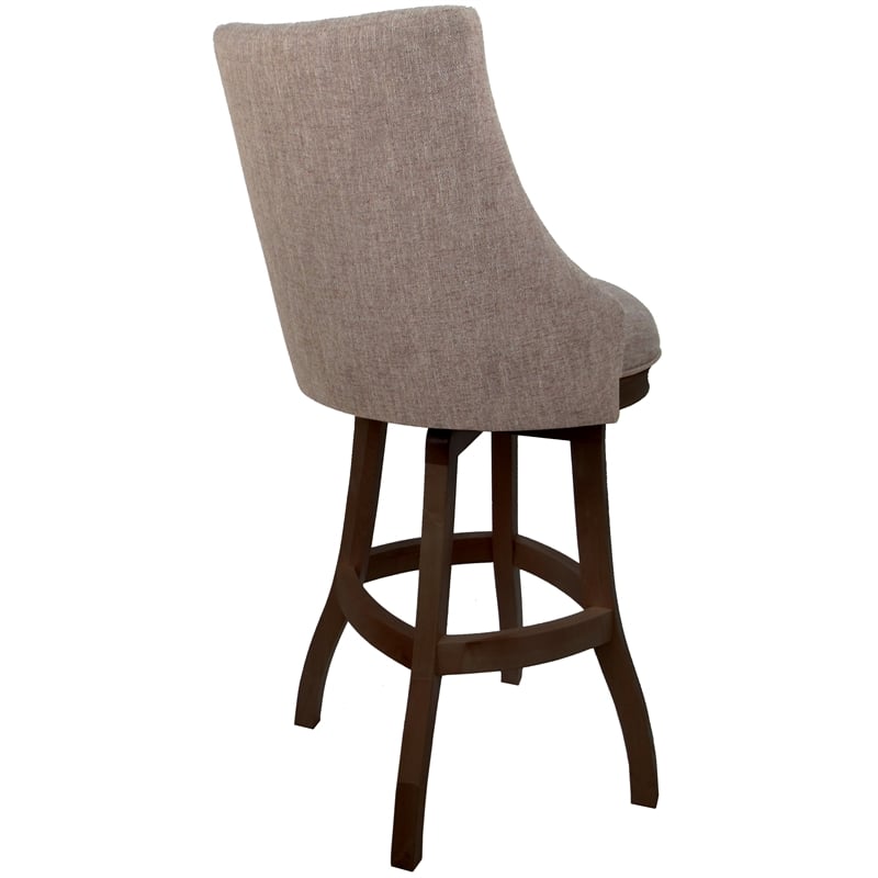 Pemberly Row Swivel Wood Bar Stool Extra Tall in Beige and Hickory