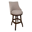 Pemberly Row Swivel Wood Bar Stool Extra Tall in Beige and Hickory