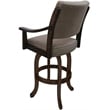 Pemberly Row Solid Wood Bar Stool on Melina Base in Beige and Brown