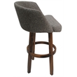 Pemberly Row Extra Tall Swivel Wood Bar Stool in Gray and Dark Moca