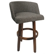 Pemberly Row Extra Tall Swivel Wood Bar Stool in Gray and Dark Moca