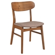 Pemberly Row Asian Hardwood Dining Side Chair in Walnut and Brown