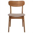 Pemberly Row Asian Hardwood Dining Side Chair in Walnut and Brown