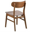 Pemberly Row Asian Hardwood Dining Side Chair in Walnut and Brown
