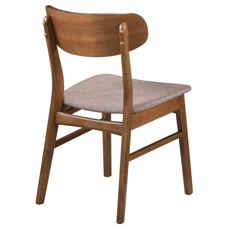 Pemberly Row Asian Hardwood Dining Side Chair in Walnut and Brown