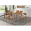 Pemberly Row Asian Hardwood Dining Side Chair in Walnut and Brown