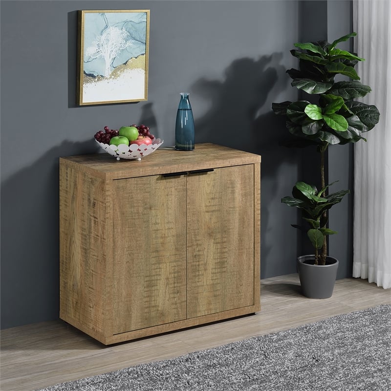 Pemberly Row 2-door Engineered Wood Accent Cabinet Mango Brown
