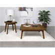 Pemberly Row Square Wood End Table with Diamond Parquet Walnut