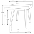 Pemberly Row Square Wood End Table with Diamond Parquet Walnut