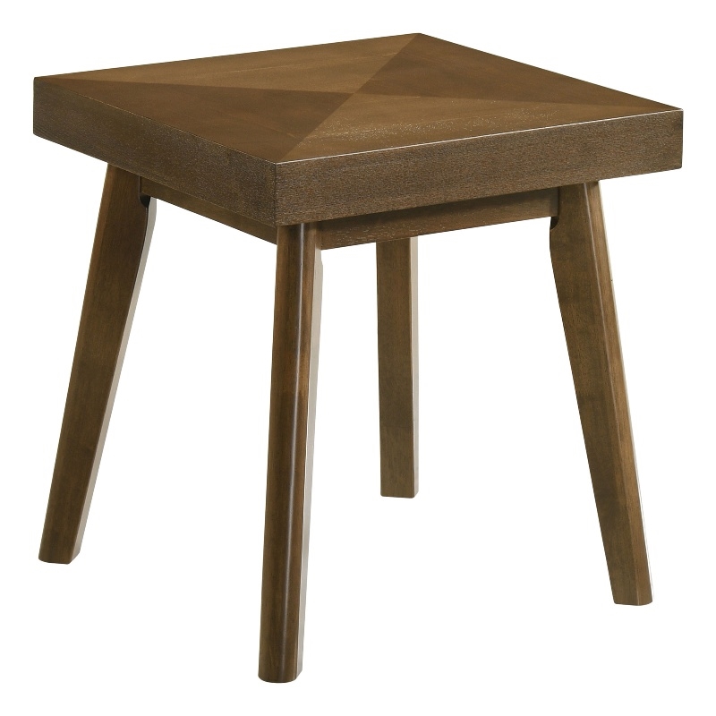 Pemberly Row Square Wood End Table with Diamond Parquet Walnut