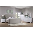 Pemberly Row Modern Fabric Upholstered Queen Platform Bed Gray
