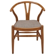 Pemberly Row Wood Y-Shaped Back Side Chair in Walnut and Brown