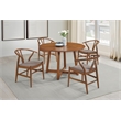 Pemberly Row Wood Y-Shaped Back Side Chair in Walnut and Brown