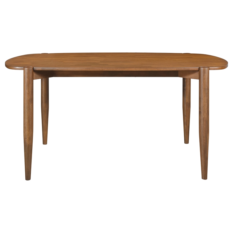 Pemberly Row Mid-Century Oval Solid Wood Dining Table in Walnut