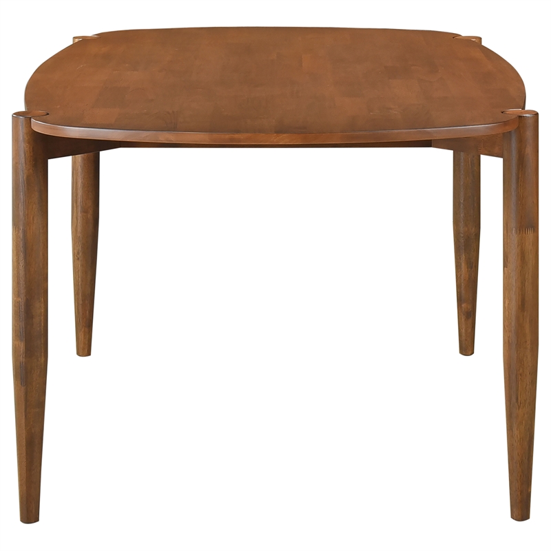 Pemberly Row Mid-Century Oval Solid Wood Dining Table in Walnut
