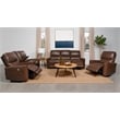 Pemberly Row 3-piece Faux Leather Power Reclining Sofa Set Saddle Brown