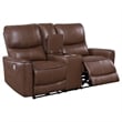 Pemberly Row 3-piece Faux Leather Power Reclining Sofa Set Saddle Brown