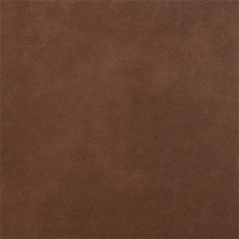 Pemberly Row Faux Leather Power Reclining Loveseat Console Saddle Brown