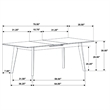Pemberly Row Wood Dining Table Faux Marble Top and Extension Leaf Black