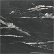 Pemberly Row Wood Dining Table Faux Marble Top and Extension Leaf Black