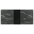 Pemberly Row Wood Dining Table Faux Marble Top and Extension Leaf Black