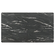 Pemberly Row Wood Dining Table Faux Marble Top and Extension Leaf Black