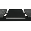 Pemberly Row Wood Dining Table Faux Marble Top and Extension Leaf Black