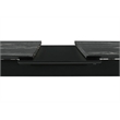 Pemberly Row Wood Dining Table Faux Marble Top and Extension Leaf Black