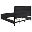 Pemberly Row Transitional Asian Hardwood Queen Panel Bed in Black