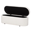 Pemberly Row Modern Teddy-Bear Fabric Storage Bench in White