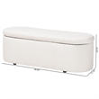 Pemberly Row Modern Teddy-Bear Fabric Storage Bench in White