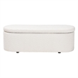 Pemberly Row Modern Teddy-Bear Fabric Storage Bench in White
