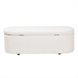 Pemberly Row Modern Teddy-Bear Fabric Storage Bench in White