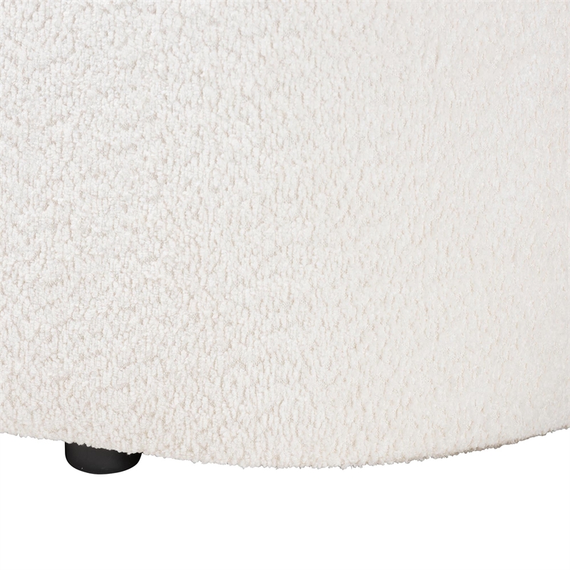 Pemberly Row Modern Teddy-Bear Fabric Storage Bench in White