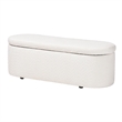 Pemberly Row Modern Teddy-Bear Fabric Storage Bench in White