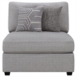 Pemberly Row Modern Fabric Upholstered Armless Chair in Gray