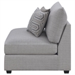 Pemberly Row Modern Fabric Upholstered Armless Chair in Gray