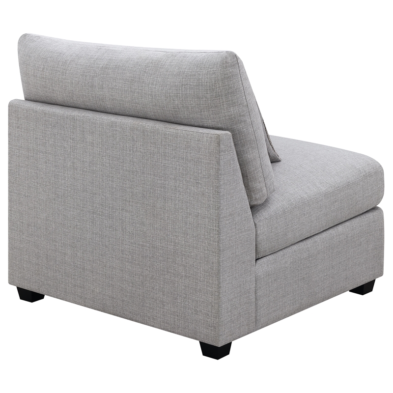 Pemberly Row Modern Fabric Upholstered Armless Chair in Gray