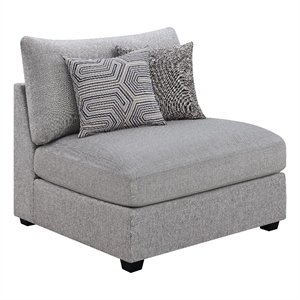 Pemberly Row Modern Fabric Upholstered Armless Chair in Gray