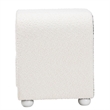 Pemberly Row White Fabric and Rubberwood 2-Drawer Nightstand