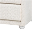 Pemberly Row White Fabric and Rubberwood 2-Drawer Nightstand