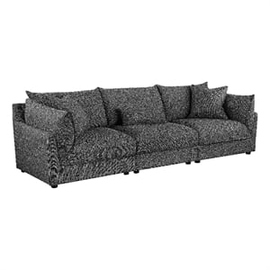 Pemberly Row 3-Piece Fabric Upholstered Sofa in Barely Black