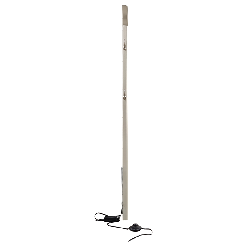Pemberly Row Wood Full Length LED Floor Mirror in Silver Oak